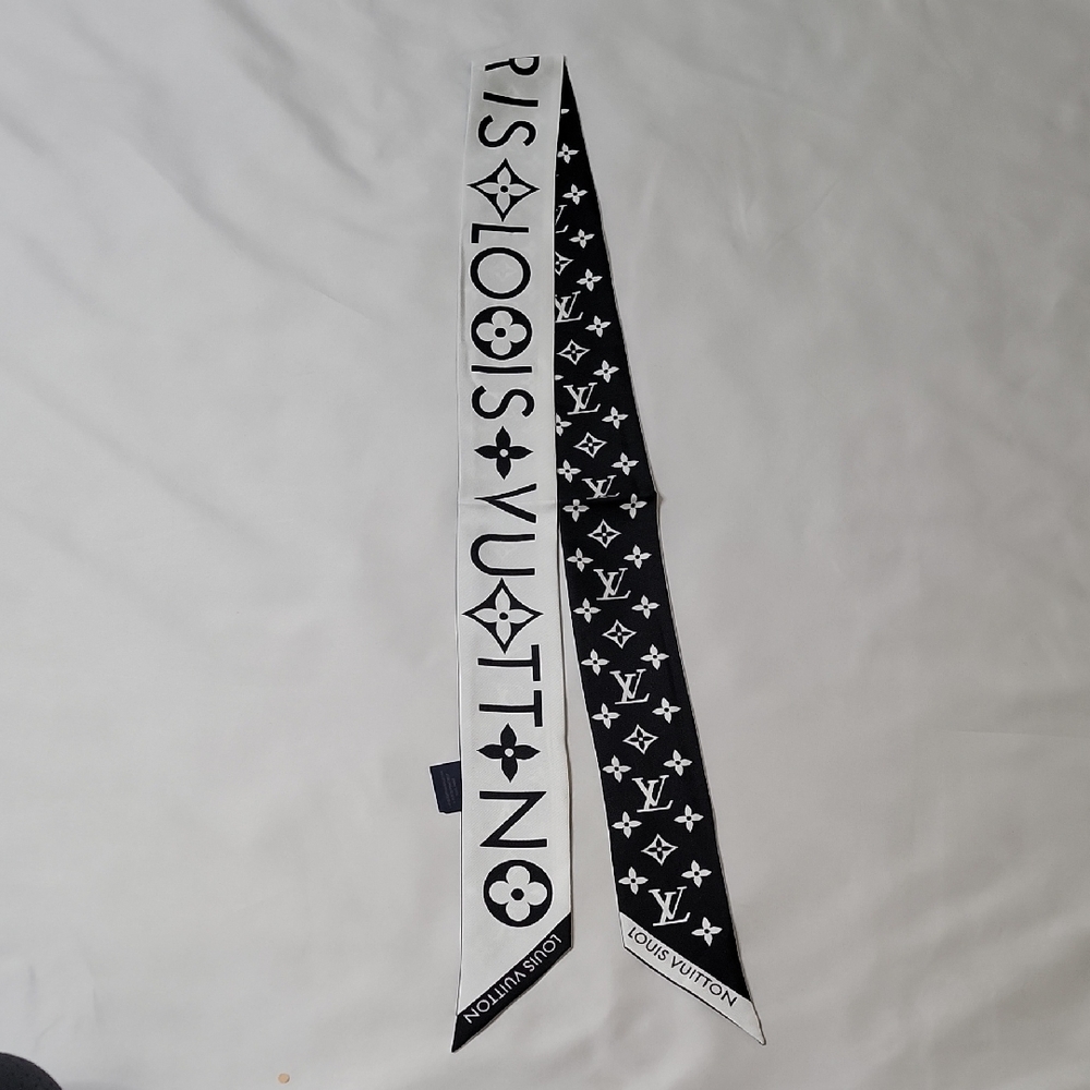 Louis Vuitton Black & White Monogram Silk Bandeau